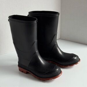 Unisex Kids Size 12 Black Rubber Boots Rain Boots